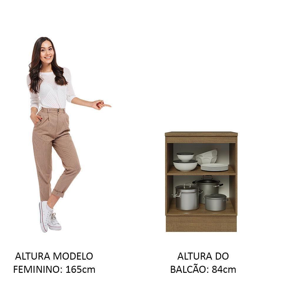 Balcão 60Cm 1PTA Rustic/Branco Veludo Lux Madesa Rustic - 6