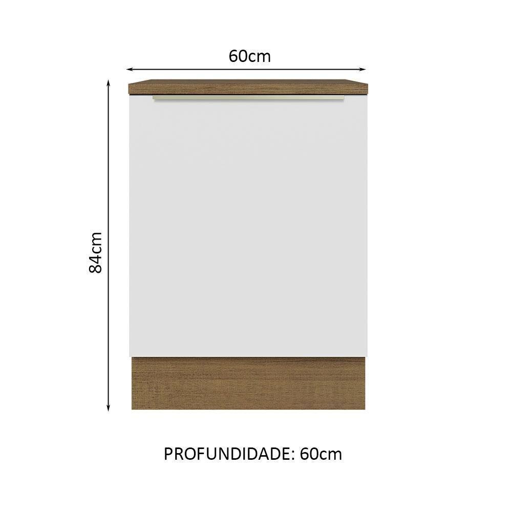 Balcão 60Cm 1PTA Rustic/Branco Veludo Lux Madesa Rustic - 10