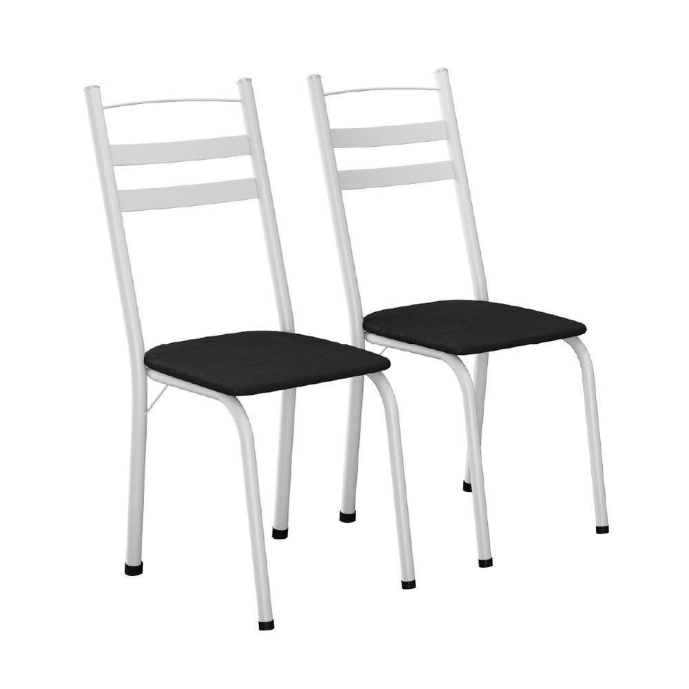 Conjunto 2 Cadeiras Leia Artefamol Branco / Preto - 1
