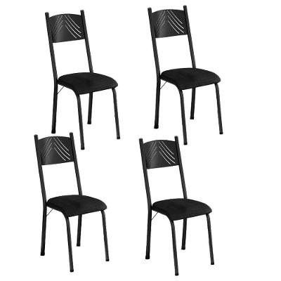 Conjunto Com 4 Cadeiras Liz Artefamol Preto