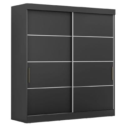 Guarda Roupas Casal 2 Portas De Correr 2 Gavetas Ruby Maxel Preto