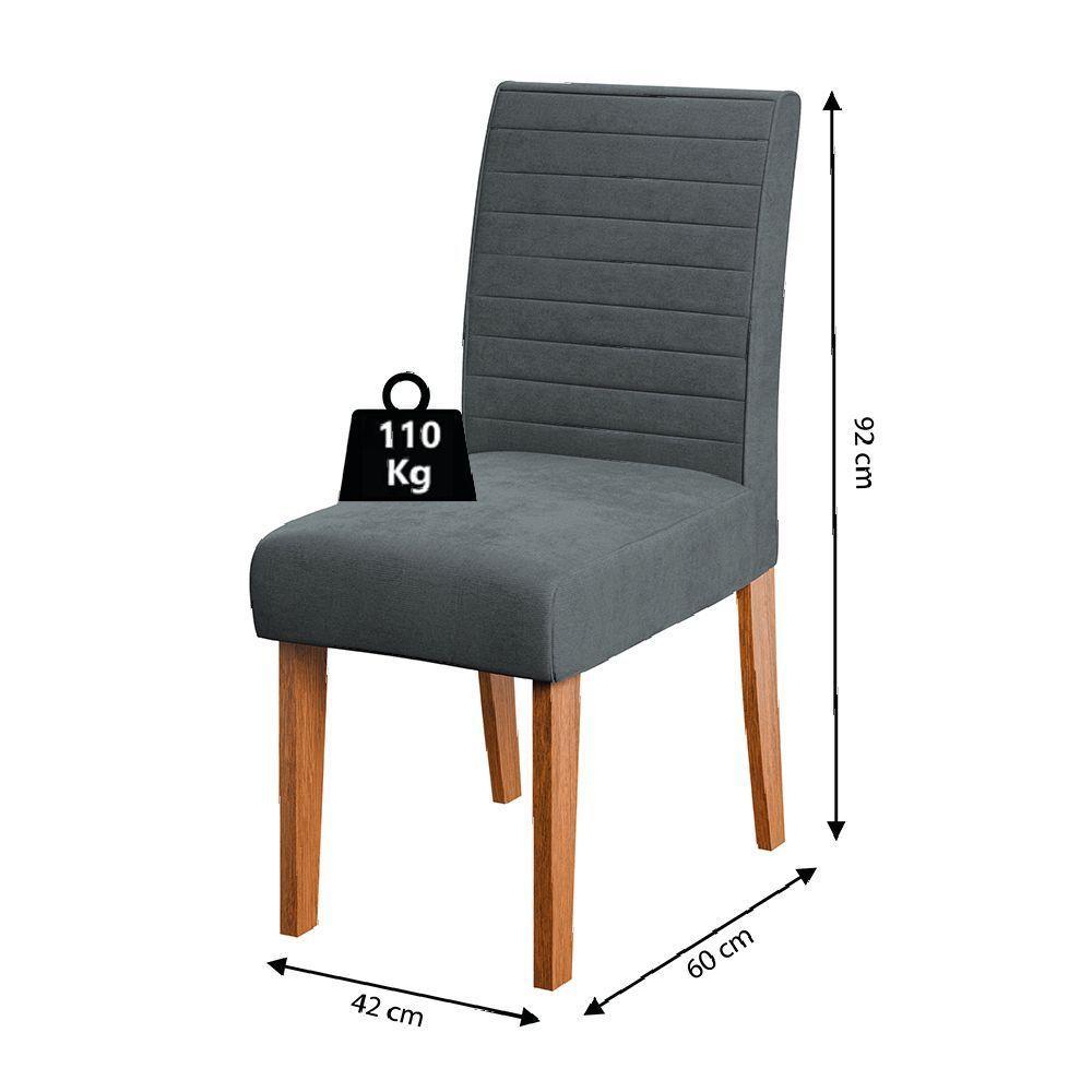 Conjunto 2 Cadeiras Estofada Sala De Jantar Creta Dobuê Madeirado/grafite - 2