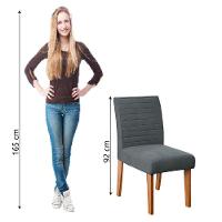 Conjunto 2 Cadeiras Estofada Sala De Jantar Creta Dobuê Madeirado/grafite - 4