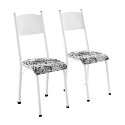 Conjunto Com 2 Cadeiras Liz Artefamol Branco Flor