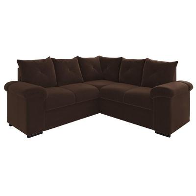 Sofá De Canto 5 Lugares Pegasus Veludo Mamflex Marrom
