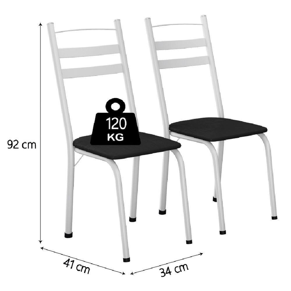 Conjunto Com 6 Cadeiras Leia Artefamol Branco / Preto - 2