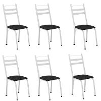 Conjunto Com 6 Cadeiras Leia Artefamol Branco / Preto - 1