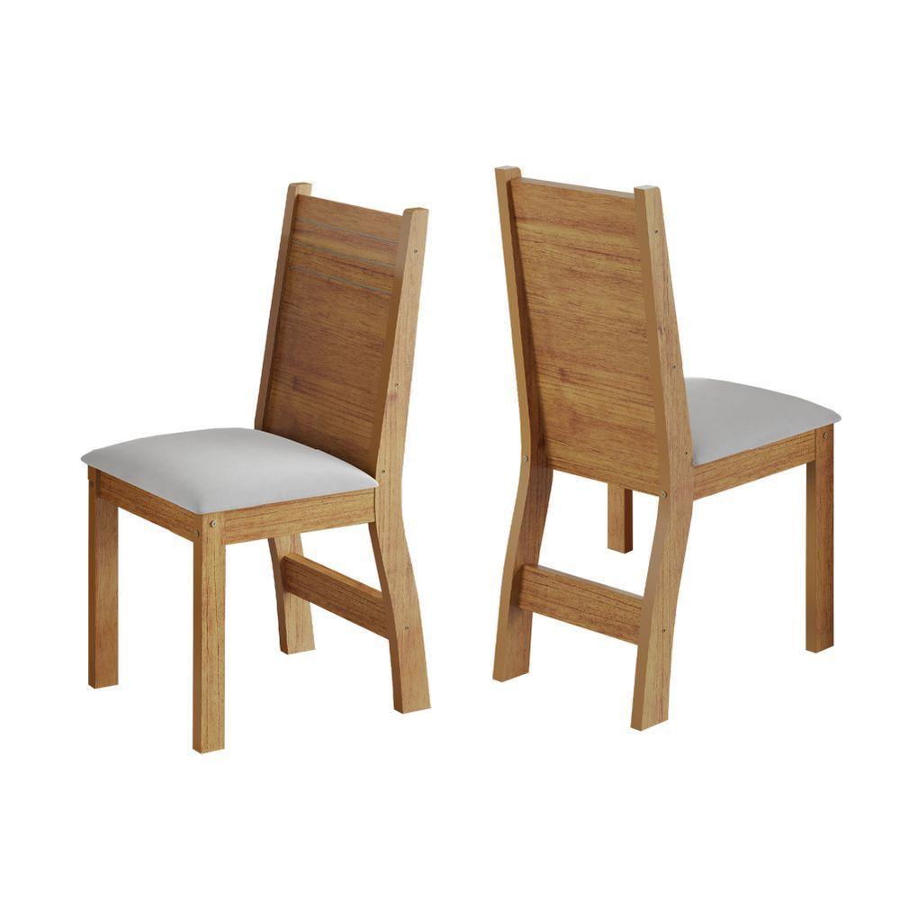 Conjunto 2 Cadeiras Veludo Sala De Jantar Kate Viero Madeirado/off White - 1