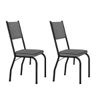 Conjunto Com 2 Cadeiras Diana Artefamol Preto/platina - 1