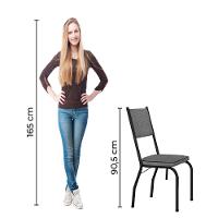 Conjunto Com 2 Cadeiras Diana Artefamol Preto/platina - 5