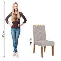 Conjunto Com 2 Cadeiras Estofadas Veludo Sala De Jantar Bele Viero Madeirado / Bege - 4
