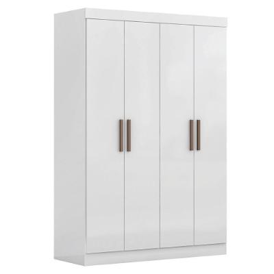Modulo De Guarda Roupas Para Quarto 4 Portas E 2 Gavetas Madrid Maxel Branco