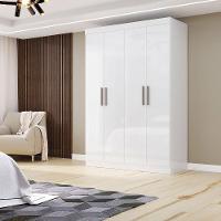 Modulo De Guarda Roupas Para Quarto 4 Portas E 2 Gavetas Madrid Maxel Branco - 2