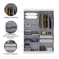 Modulo De Guarda Roupas Para Quarto 4 Portas E 2 Gavetas Madrid Maxel Branco