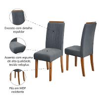 Conjunto De 2 Cadeiras Estofada Sala De Jantar Grécia Dobuê Madeirado/grafite - 3