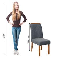 Conjunto De 2 Cadeiras Estofada Sala De Jantar Grécia Dobuê Madeirado/grafite - 4