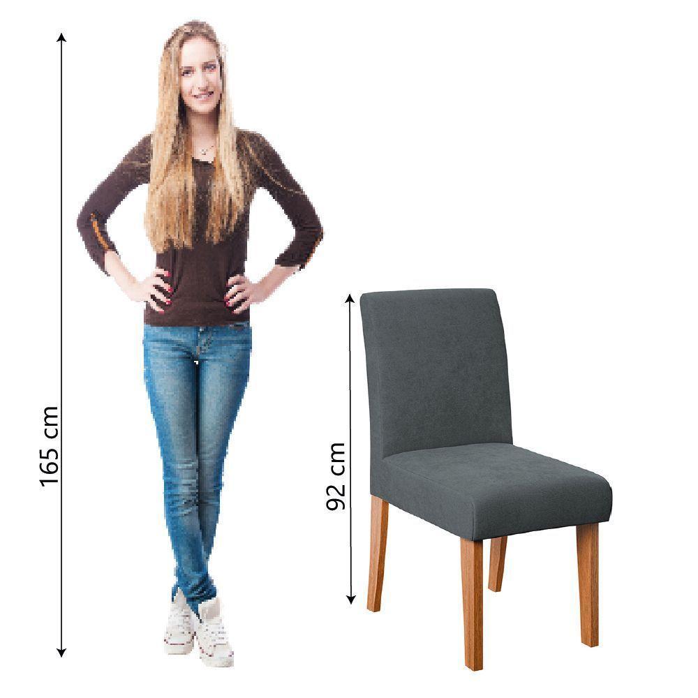 Conjunto 2 Cadeiras Estofada Sala De Jantar Trieste Dobuê Madeirado/grafite - 4