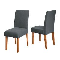 Conjunto 2 Cadeiras Estofada Sala De Jantar Trieste Dobuê Madeirado/grafite - 1