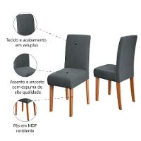 Conjunto 2 Cadeiras Estofada Sala De Jantar Trieste Dobuê Madeirado/grafite - 3