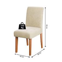 Conjunto 2 Cadeiras Estofada Sala De Jantar Trieste Dobuê Madeirado / Bege - 2
