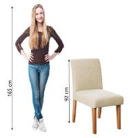 Conjunto 2 Cadeiras Estofada Sala De Jantar Trieste Dobuê Madeirado / Bege - 4