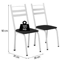 Conjunto Com 4 Cadeiras Leia Artefamol Branco / Preto - 2