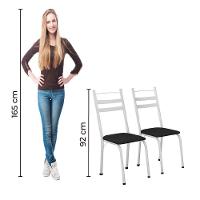 Conjunto Com 4 Cadeiras Leia Artefamol Branco / Preto - 4