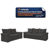 Conjunto De Sofá 2 E 3 Lugares Taurus Veludo Mamflex Cinza - 6