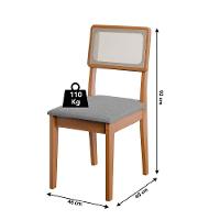 Conjunto Sala De Jantar Mesa Athenas Quadrada 4 Cadeiras Santiago Dobuê Madeirado Cinza