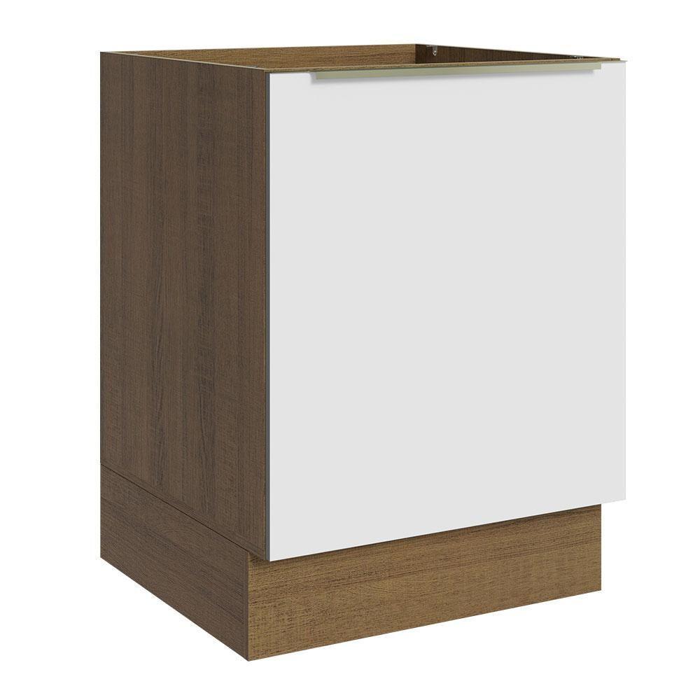 Balcão 60 Cm 1 Porta (sem Tampo) Rustic/Branco Veludo - 1