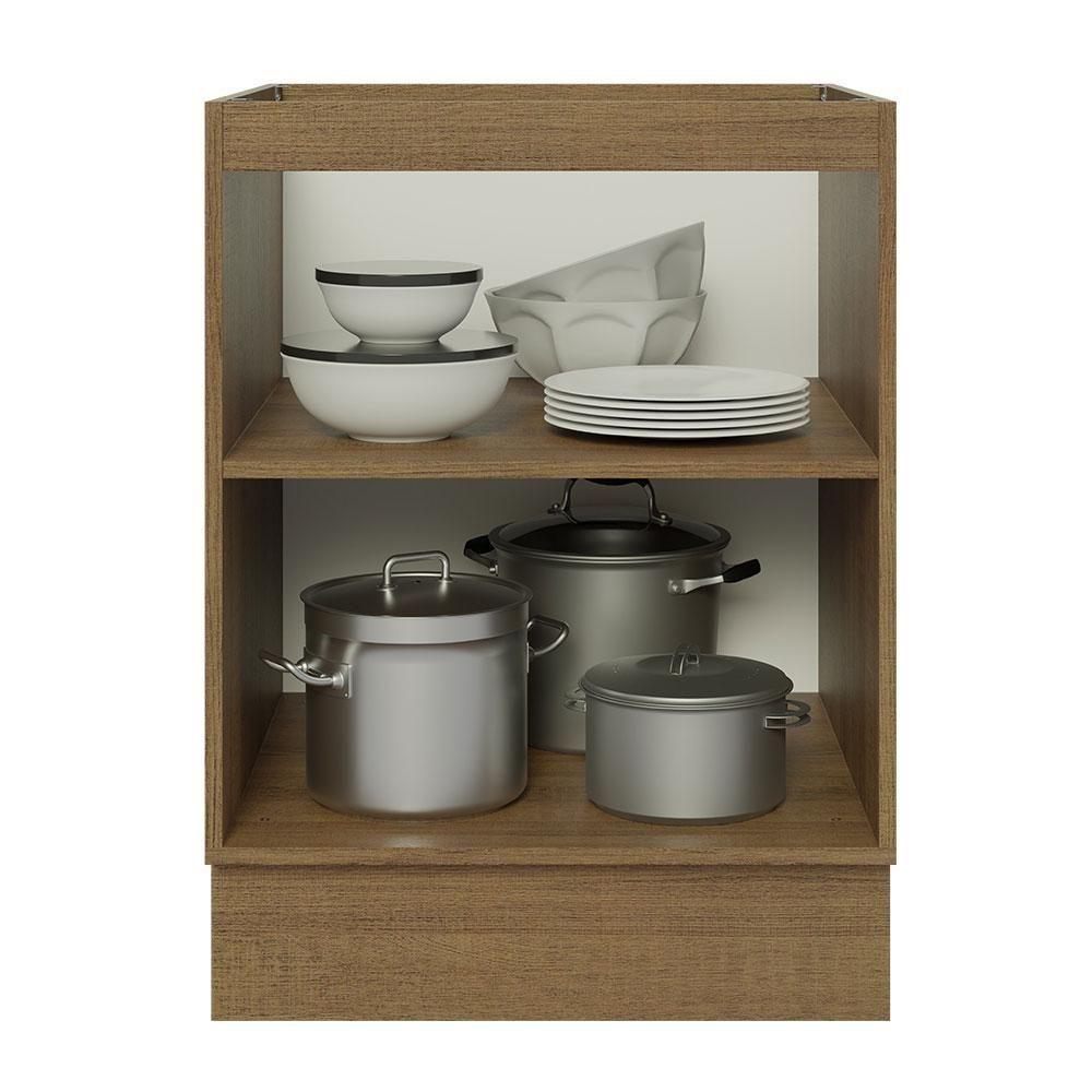 Balcão 60 Cm 1 Porta (sem Tampo) Rustic/Branco Veludo - 9