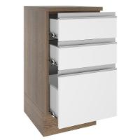 Balcão Glamy 40 cm 3 Gavetas Rustic e Branco Madesa - 10