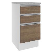 Balcão Glamy 40 cm 3 Gavetas Branco e Rustic Madesa - 2