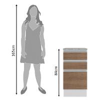 Balcão Glamy 40 cm 3 Gavetas Branco e Rustic Madesa - 5