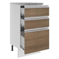 Balcão Glamy 40 cm 3 Gavetas Branco e Rustic Madesa - 7