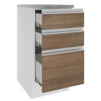 Balcão Glamy 40 cm 3 Gavetas Branco e Rustic Madesa - 10