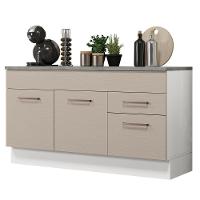 Balcão Gabinete De Pia 150 Cm 2 Gavetas 2 Portas (com Tampo) Branco/crema Agata Madesa Branco/crema - 9