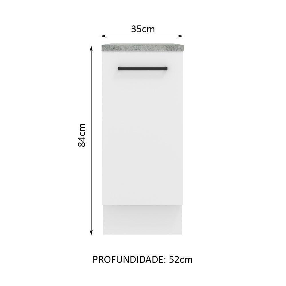 Balcão Madesa Agata 35 Cm 1 Porta - Branco Rustic/branco - 10
