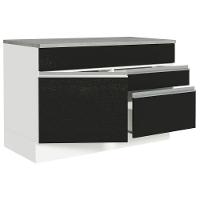 Balcão Gabinete De Pia 120 X 60 Cm 1 Porta 2 Gavetas Branco - 7
