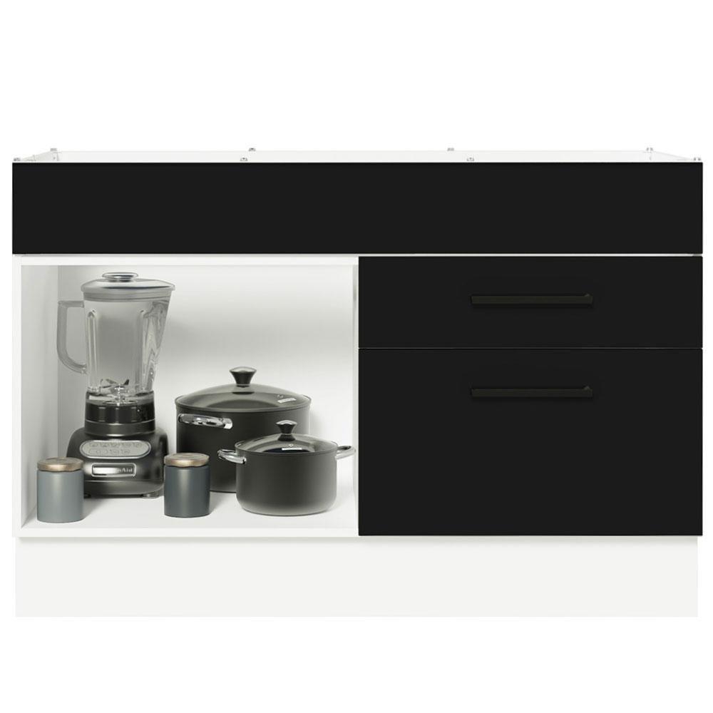 Balcão Gabinete De Pia 120 X 60 Cm 1 Porta 2 Gavetas Branco - 9