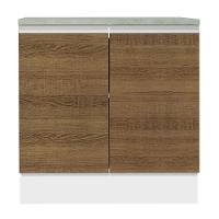 Balcão Glamy 80 cm 2 Portas Branco e Rustic Madesa - 10