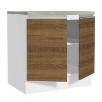 Balcão Glamy 80 cm 2 Portas Branco e Rustic Madesa - 13