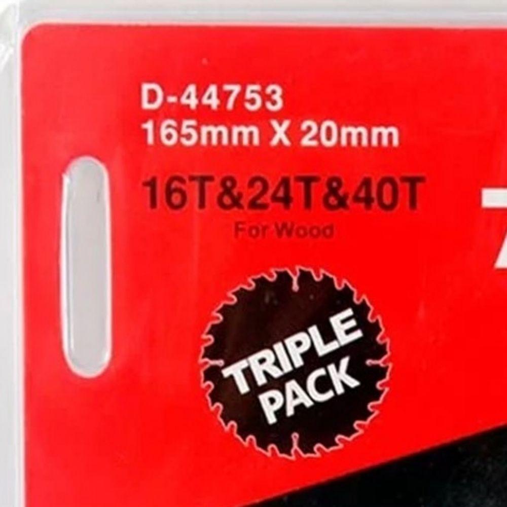 Conjunto 03 Serras 165 X 20 Mm X 16t 24t 40t Makita - 5