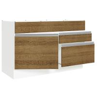 Balcão Gabinete De Pia 120 X 60 Cm 1 Porta 2 Gavetas Branco - 7