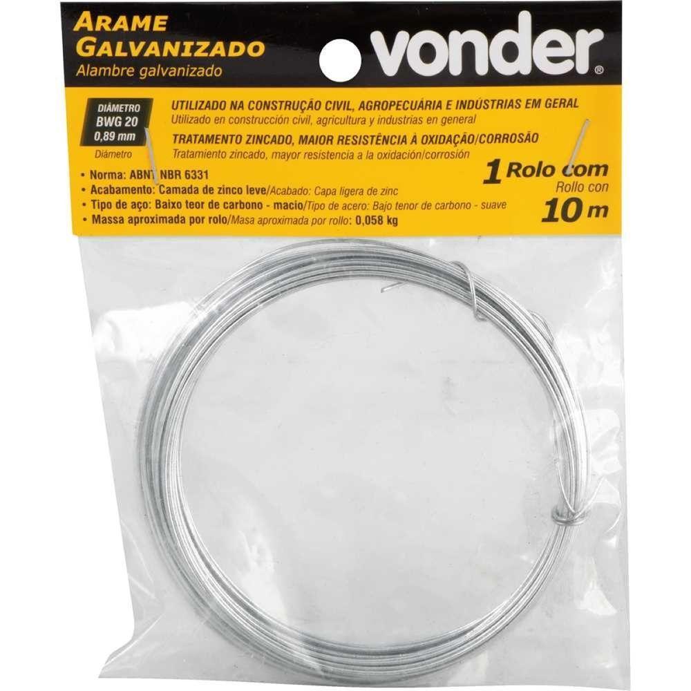 Arame Galvanizado BWG 20 0,89mm Com 10 Metros Vonder - 4