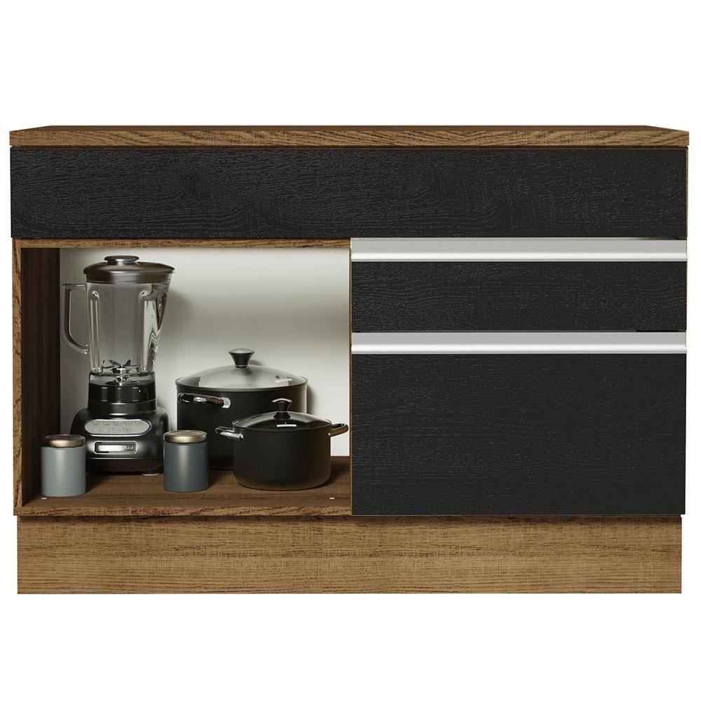 Balcão Gabinete De Pia 120 X 60 Cm 1 Porta 2 Gavetas Rustic - 9