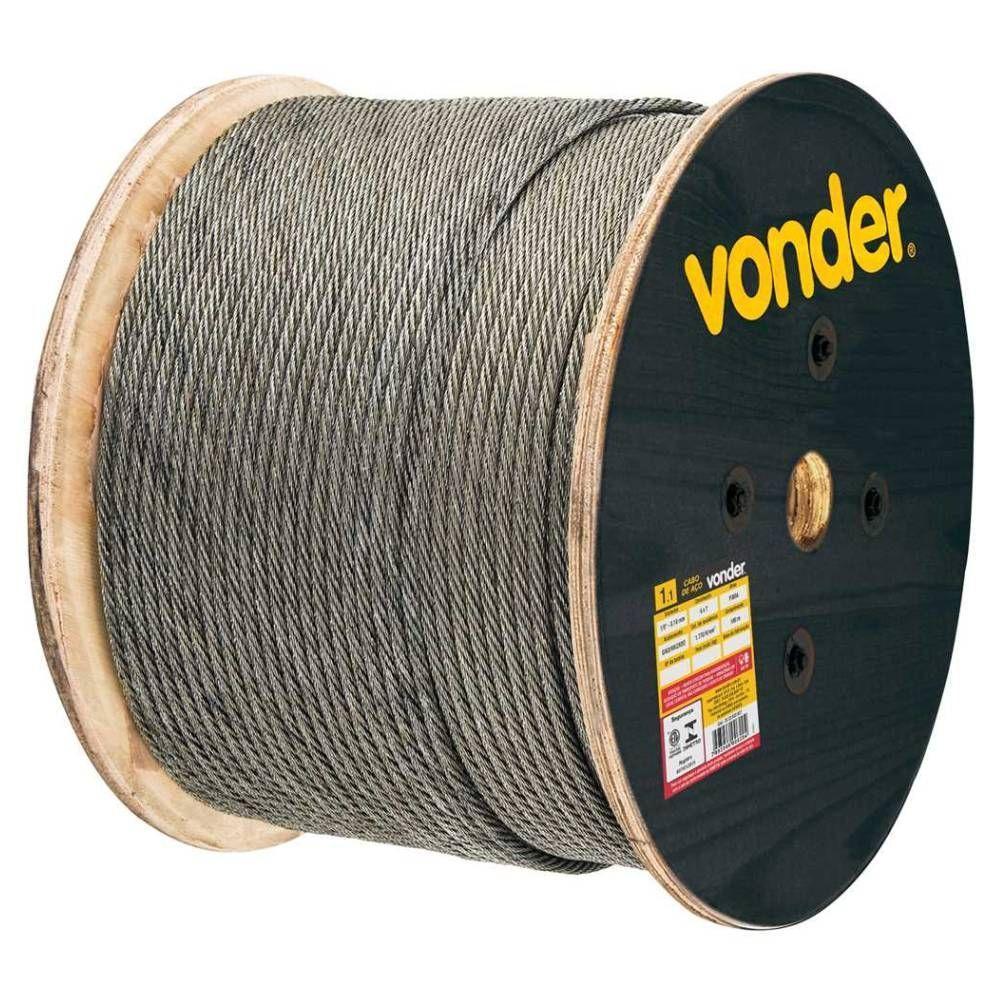 Cabo De Aço Af 1-8" Alma De Fibra 6x7 Galv Com 100m Vonder - 1