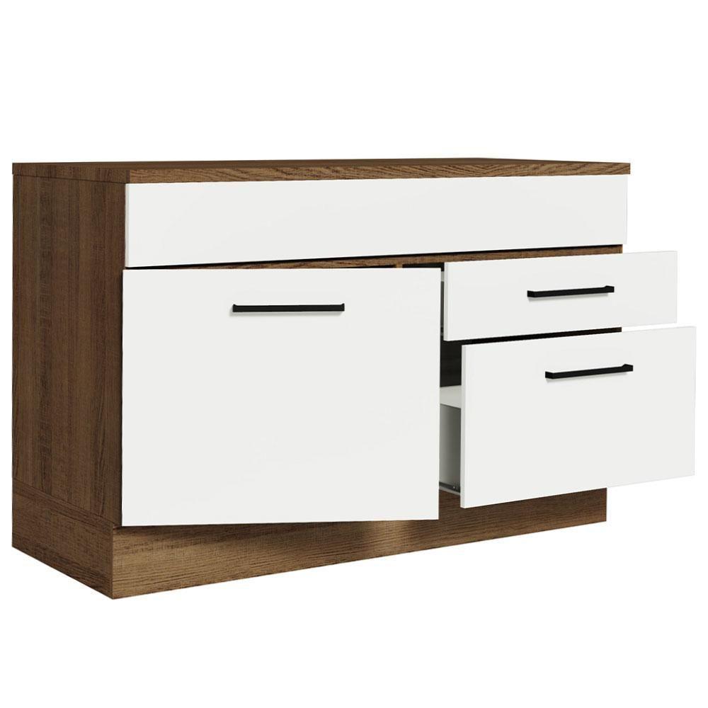 Balcão Gabinete De Pia 120 X 60 Cm 1 Porta 2 Gavetas Rustic - 7