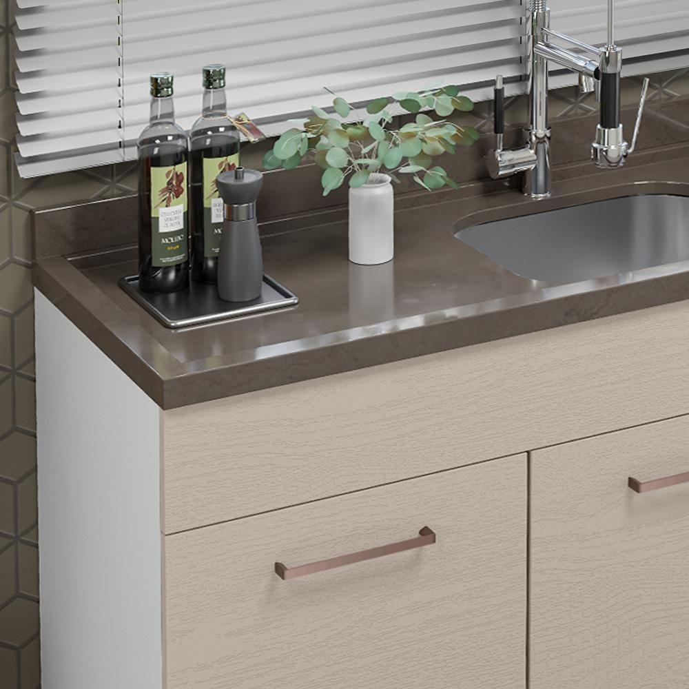 Balcão Gabinete De Pia 150 Cm 2 Portas E 2 Gavetas (sem Tampo E Pia) Branco/crema Agata Madesa - 6