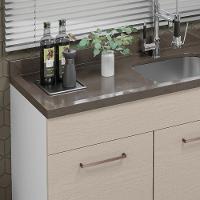 Balcão Gabinete De Pia 150 Cm 2 Portas E 2 Gavetas (sem Tampo E Pia) Branco/crema Agata Madesa - 6